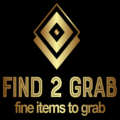 find 2 grab logo in gold against black background